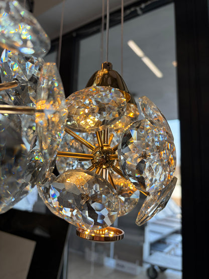 Crystal LED KILKENNY Culmino csillár, 144 W, semleges fény, átmérő 60 cm, arany modern csillárok alapértelmezett cím Alessandro Design