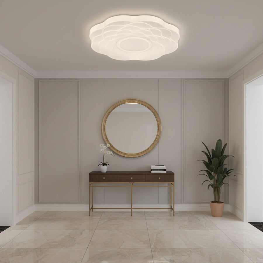 Plafonieră LED Floare 23 cm, 22W, 3000K / 4000K / 6000K, Alb, Metal si Acril Plafoniere LED Default Title Alessandro Design