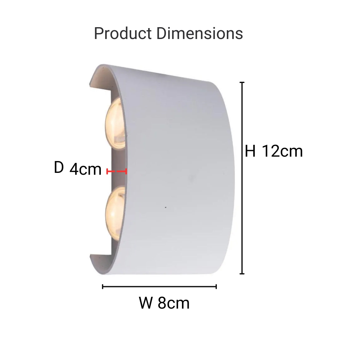 Fantas kültéri és beltéri LED fali lámpa, 4 forrás x 1W, IP65, fémes, fehér, 3000K kültéri fali lámpák alapértelmezett cím Alessandro Design