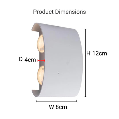 Fantas kültéri és beltéri LED fali lámpa, 4 forrás x 1W, IP65, fémes, fehér, 3000K kültéri fali lámpák alapértelmezett cím Alessandro Design