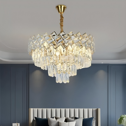 Crystal csillár WINDSOR Nobile 5xE14, átmérő 39 cm, fényes arany, állítható magasságú kristálycsillárok alapértelmezett cím Alessandro Design