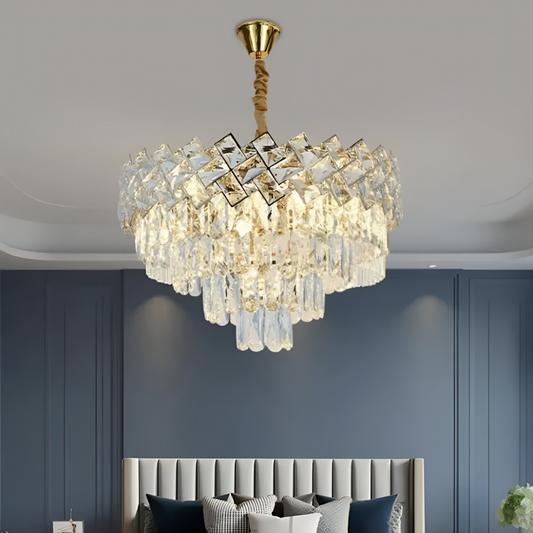Crystal csillár WINDSOR Nobile 5xE14, átmérő 39 cm, fényes arany, állítható magasságú kristálycsillárok alapértelmezett cím Alessandro Design