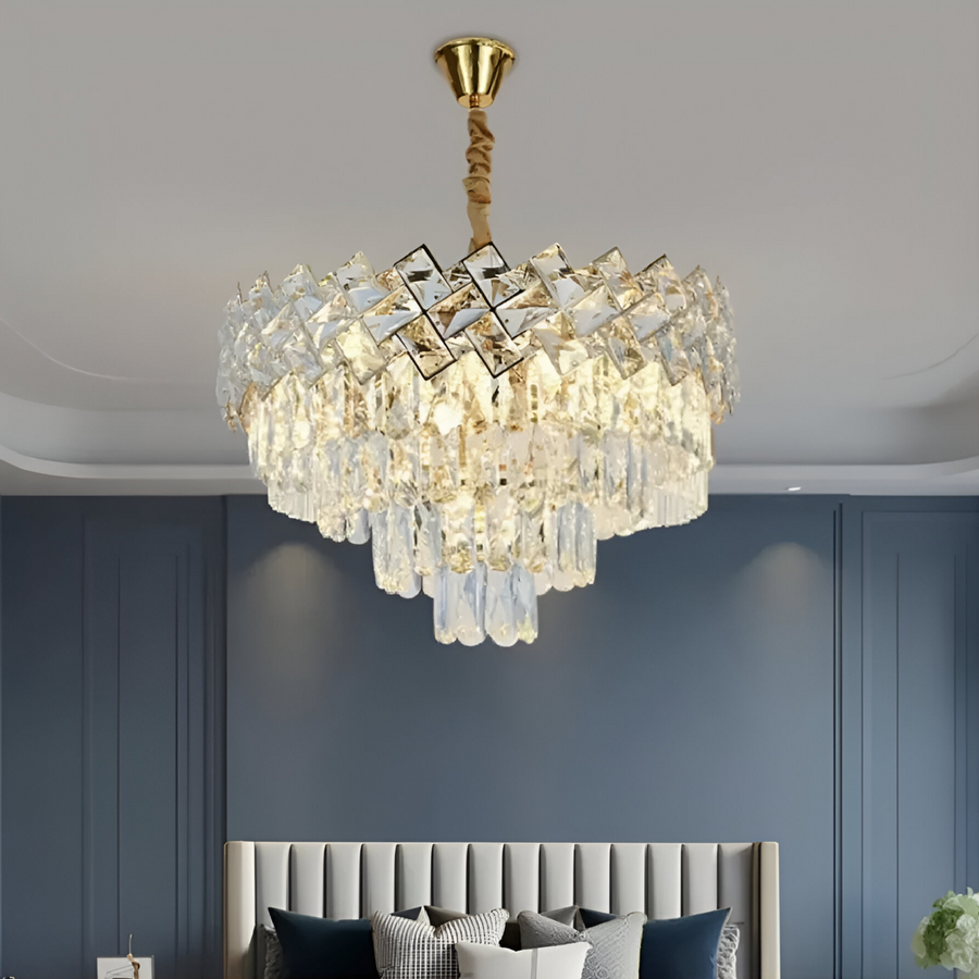 Crystal csillár WINDSOR Nobile 5xE14, átmérő 39 cm, fényes arany, állítható magasságú kristálycsillárok alapértelmezett cím Alessandro Design