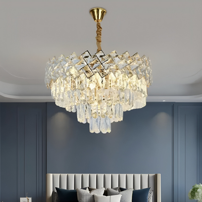 WINDSOR Nobile kristálycsillár 5xE14, átmérő 39 cm, fényes arany, állítható magasság