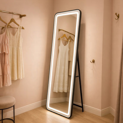 Oglinda LED Rectangulara, Rama Neagra, 50x160cm, Dimabila, Lumina Rece/Calda/Neutra, Dressing Couture Oglinzi Dressing Default Title Alessandro Design