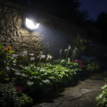 Napelemes lámpa mozgásérzékelővel, 100 LED, IP.65, fekete Kültéri fali lámpák Alapértelmezett cím Alessandro Design