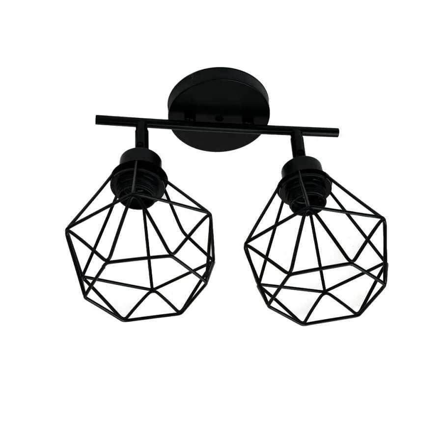 Aerope csillár, 2x E27, fém, fekete ipari csillárok, alapértelmezett cím Alessandro Design