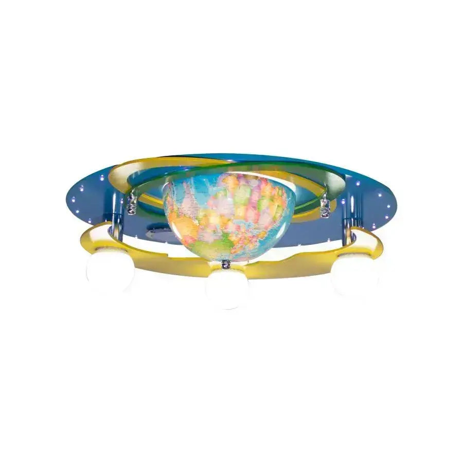 BETI gyermekcsillár forgatható földgömbbel, 3xE27, integrált Bluetooth hangszóró, kék gyermekcsillárok, alapértelmezett cím Alessandro Design