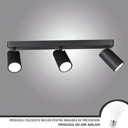 Joom csillár lineáris kivetítőkkel 3XGU10 fekete LED mennyezeti lámpák alapértelmezett cím Alessandro Design