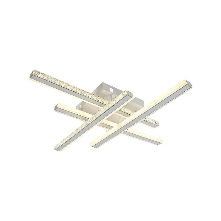 LED csillár távirányítóval ABIGAIA 136W, 4 elem, Lineáris, Hideg/Meleg/Semleges fény, Szabályozható, Fehér Cristal LED csillárok Alapértelmezett cím Alessandro Design