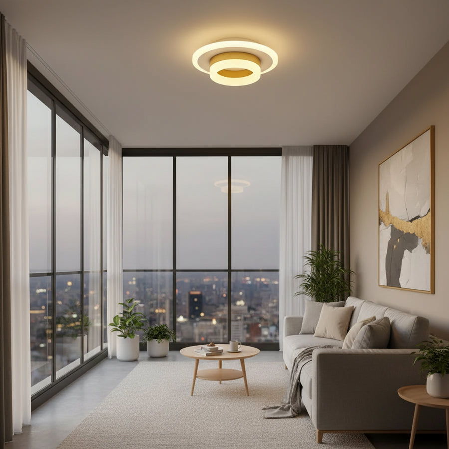 LED csillár SOLENA ROTONDA 21W, átmérő 20cm, hideg/meleg/semleges fény, aranyfehér LED csillárok alapbeállítás Alessandro Design