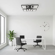 LED-es csillár távirányítóval ZOE 65W, 5 négyzet, hideg/meleg/semleges fény, szabályozható, fekete LED-es csillárok távirányítóval Alapértelmezett cím Alessandro Design