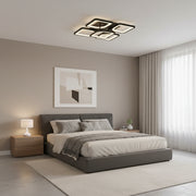LED-es csillár távirányítóval ZOE 65W, 5 négyzet, hideg/meleg/semleges fény, szabályozható, fekete LED-es csillárok távirányítóval Alapértelmezett cím Alessandro Design