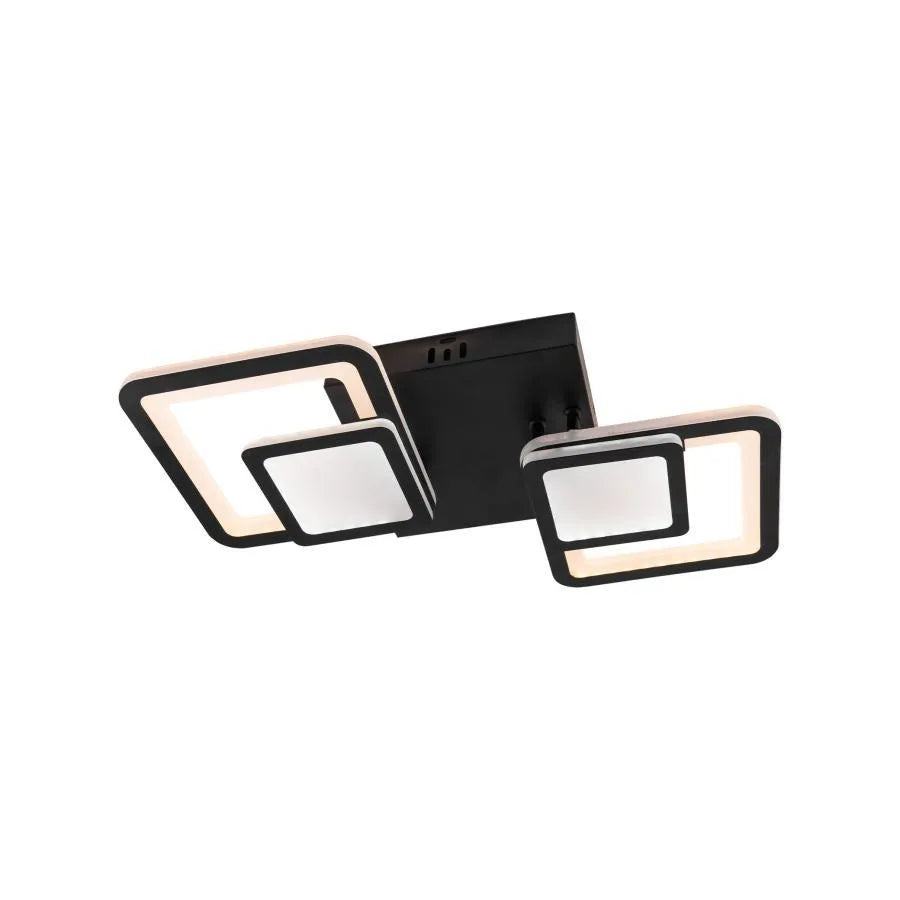 LED csillár távirányítóval BALANS 44W, 2 négyzet, hideg/meleg/semleges fény, szabályozható, fekete LED csillárok távirányítóval Alapértelmezett cím Alessandro Design