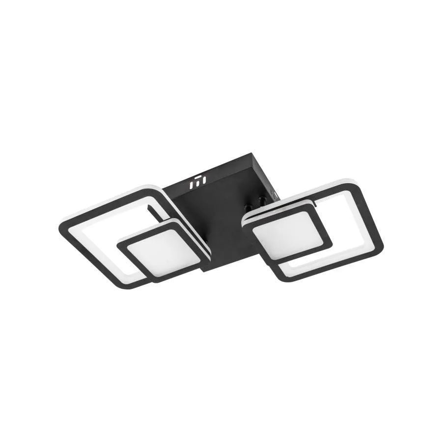 LED csillár távirányítóval BALANS 44W, 2 négyzet, hideg/meleg/semleges fény, szabályozható, fekete LED csillárok távirányítóval Alapértelmezett cím Alessandro Design
