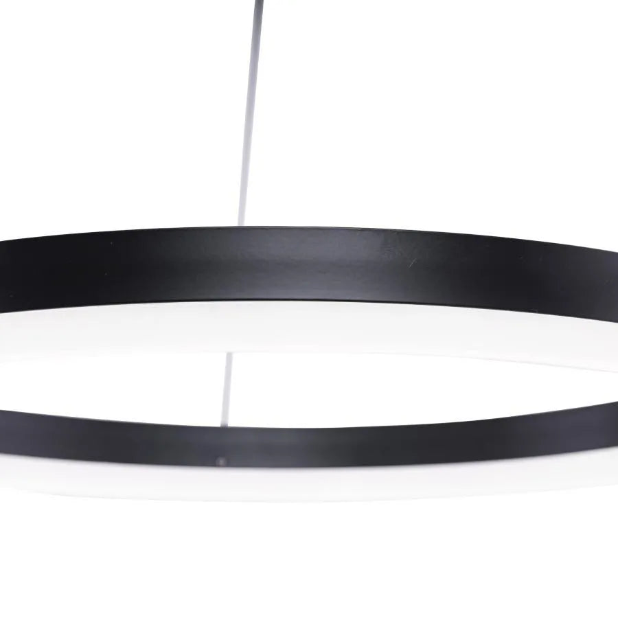 Függesztett LED-csillár távirányítóval ANINA 34W, 1 kör, hideg/meleg/semleges fény, szabályozható, fekete, állítható magasságú LED-csillárok távirányítóval Alapértelmezett cím Alessandro Design
