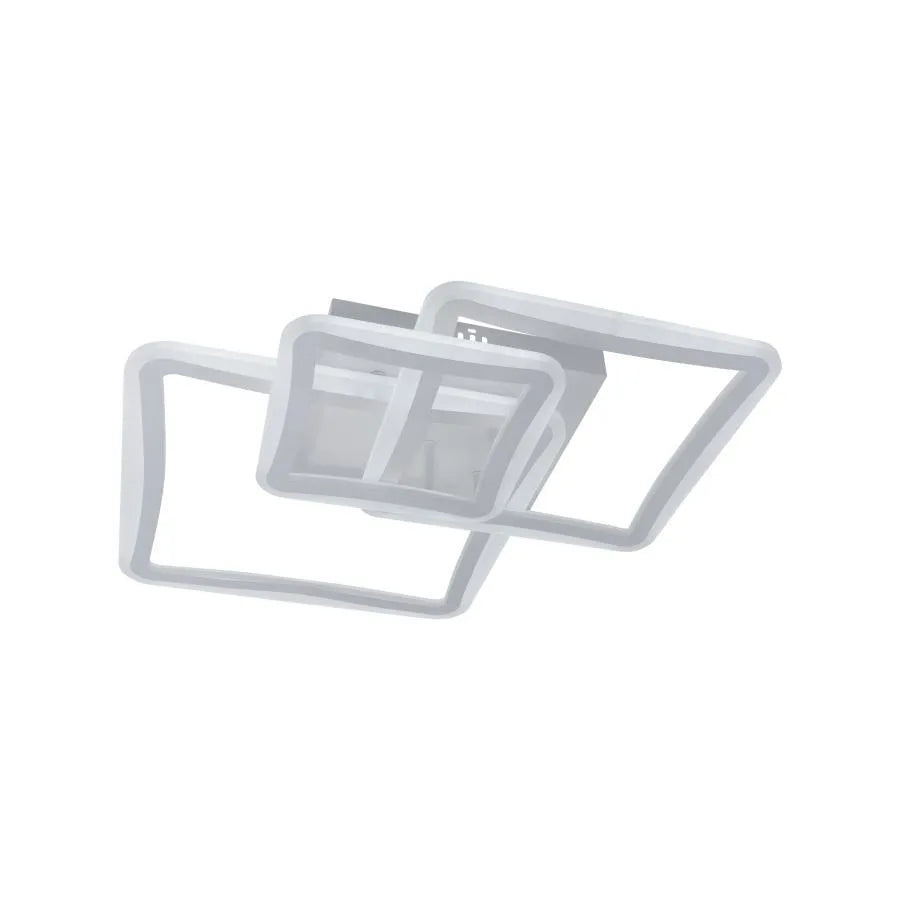 LED csillár távirányítóval FARYDA 120W, 3 négyzet, hideg/meleg/semleges fény, szabályozható, fehér