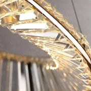 Függesztett LED-es csillár távirányítóval és kristály CAIRO 98W, 2 kör, hideg/meleg/semleges fény, szabályozható, fényes arany, állítható magasságú kristály LED csillárok alapértelmezett cím Alessandro Design