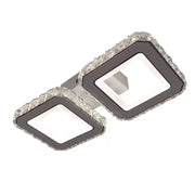 LED csillár távirányítóval és kristály QUADRIS 41W, 2 négyzet, hideg/meleg/semleges fény, szabályozható, fehér kristály LED csillár Alapértelmezett cím Alessandro Design