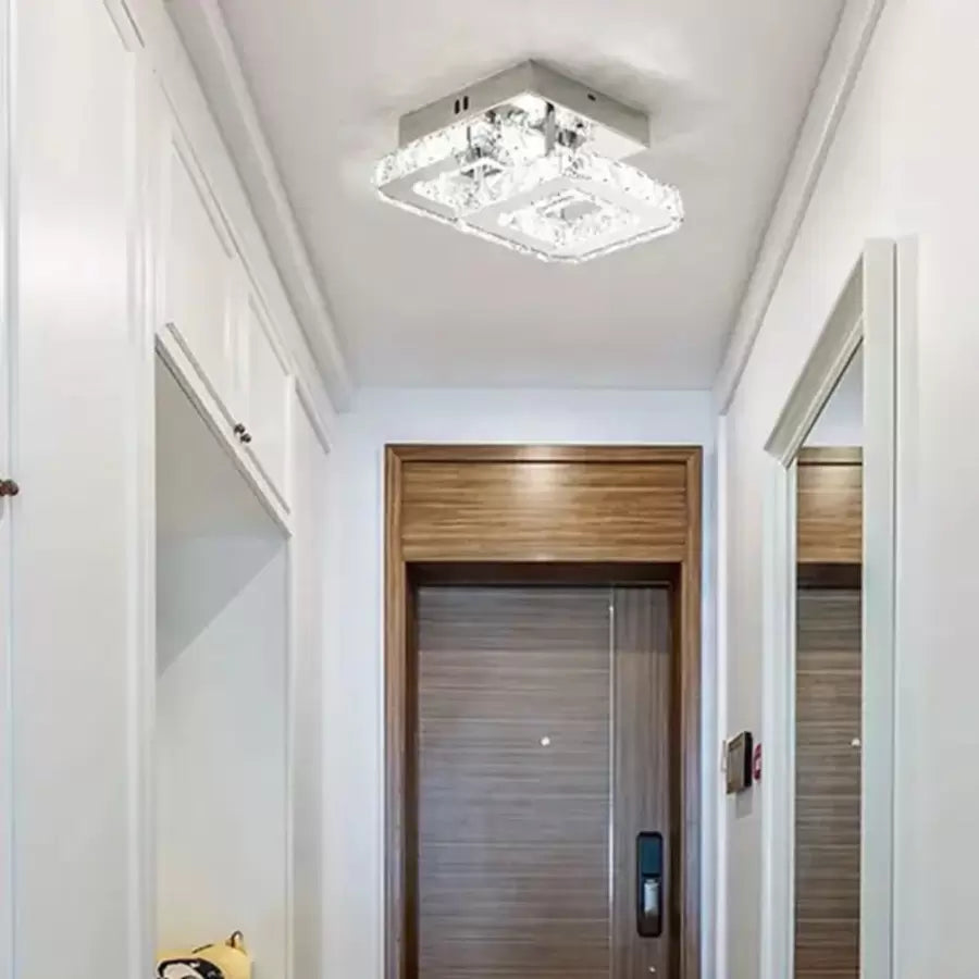 Kristály LED-csillár JEREMIAH 48W, 2 négyzet, hideg/meleg/semleges fény, fényes króm LED-csillárok alapértelmezett cím Alessandro Design