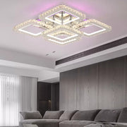 LED csillár távirányítóval kristály QUADRIA SUPREMO RGB, 143W, 5 négyzet, hideg/meleg/semleges fény, szabályozható, fényes króm LED csillárok távirányítóval Alapértelmezett cím Alessandro Design