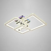 LED csillár távirányítóval és kristály JUSTIN RGB 106W, 3 négyzet, hideg/meleg/semleges fény, szabályozható, fényes króm kristály LED csillárok alapértelmezett cím Alessandro Design