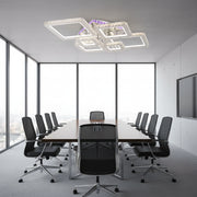 LED csillár távirányítóval és kristály NOVA RHOMBA RGB 168W, 6 négyzet, hideg/meleg/semleges fény, szabályozható, fényes króm LED csillárok és kristályok Alapértelmezett cím Alessandro Design