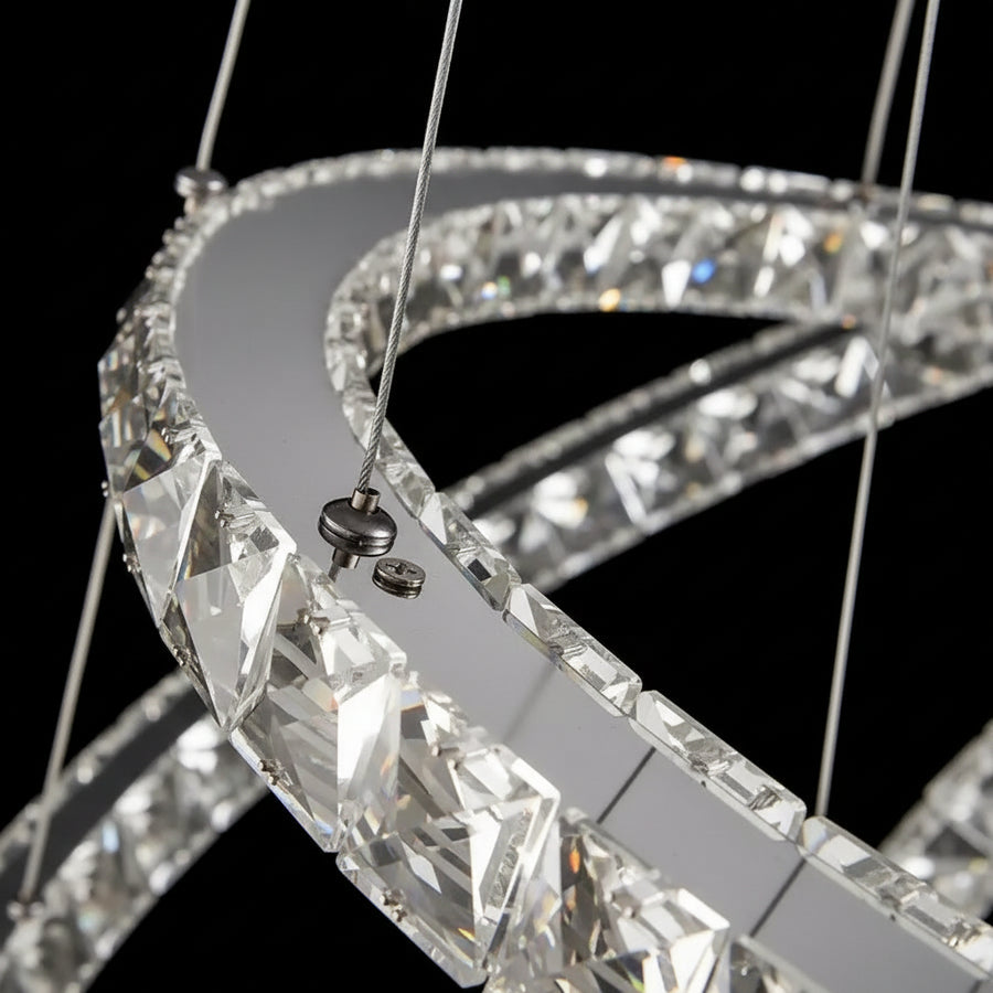 LED csillár távirányítóval PRISM Luminis, kristály és fém, 210 W, 4 kör, szabályozható, hideg/meleg/semleges fény, fényűző világítás LED csillárok távirányítóval Alapértelmezett cím Alessandro Design