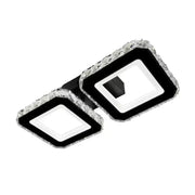 Crystal LED csillár QUADRIS 41W, 2 négyzet, hideg/meleg/semleges fény, fekete kristály LED csillárok alapértelmezett cím Alessandro Design