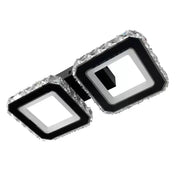 Crystal LED csillár QUADRIS 41W, 2 négyzet, hideg/meleg/semleges fény, fekete kristály LED csillárok alapértelmezett cím Alessandro Design