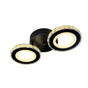 LED csillár távirányítóval és kristály NOVA ROTONDA 32W, 2 kör, hideg/meleg/semleges fény, szabályozható, fekete kristály LED csillárok Alapértelmezett cím Alessandro Design