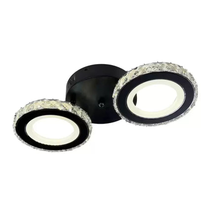 LED csillár távirányítóval és kristály NOVA ROTONDA 32W, 2 kör, hideg/meleg/semleges fény, szabályozható, fekete kristály LED csillárok Alapértelmezett cím Alessandro Design