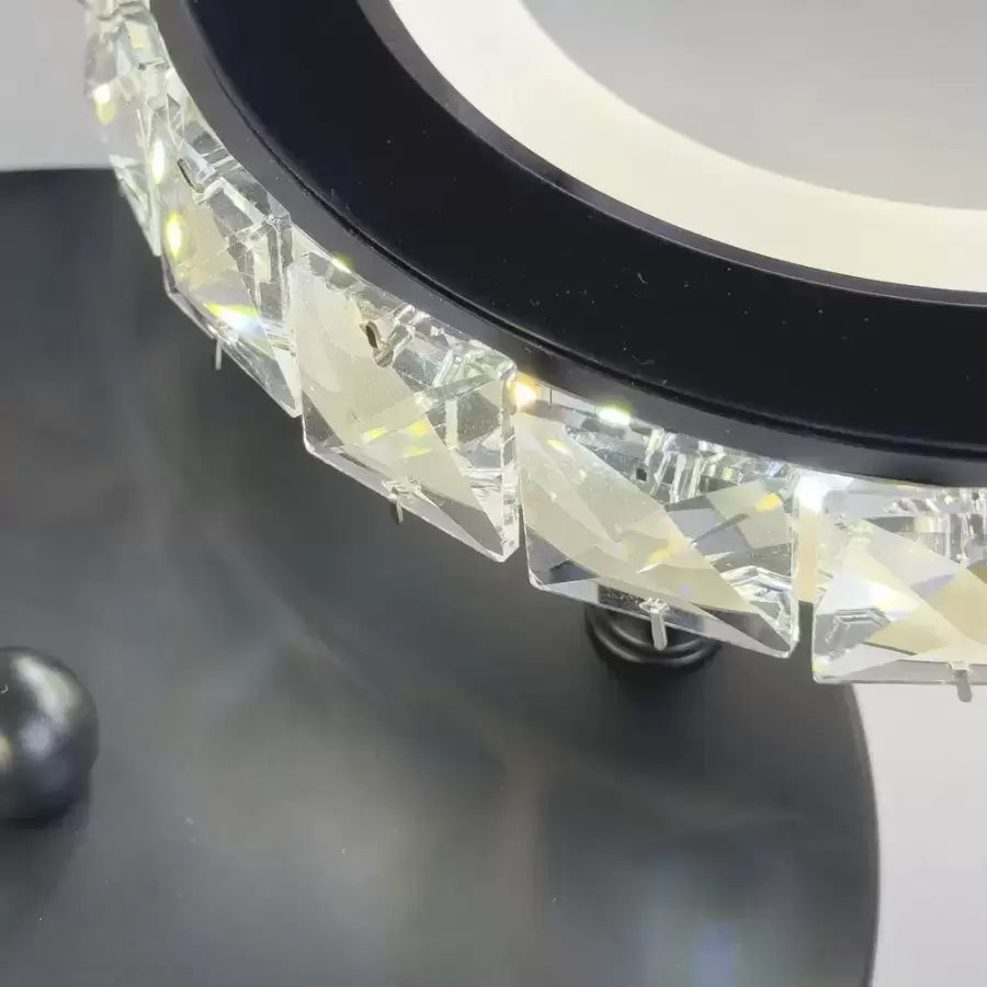 LED csillár távirányítóval és kristály NOVA ROTONDA 32W, 2 kör, hideg/meleg/semleges fény, szabályozható, fekete kristály LED csillárok Alapértelmezett cím Alessandro Design