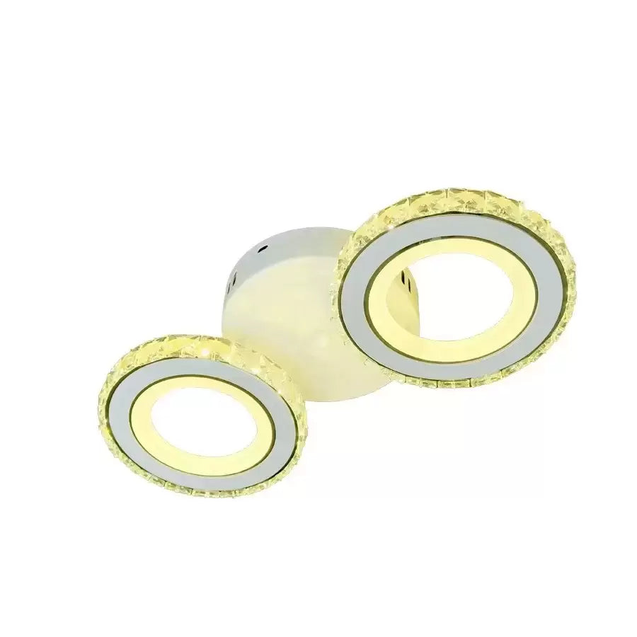 LED csillár távirányítóval és kristály NOVA ROTONDA 34W, 2 kör, hideg/meleg/semleges fény, fehér kristály LED csillárok Alapértelmezett cím Alessandro Design