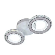 LED csillár távirányítóval és kristály NOVA ROTONDA 34W, 2 kör, hideg/meleg/semleges fény, fehér kristály LED csillárok Alapértelmezett cím Alessandro Design