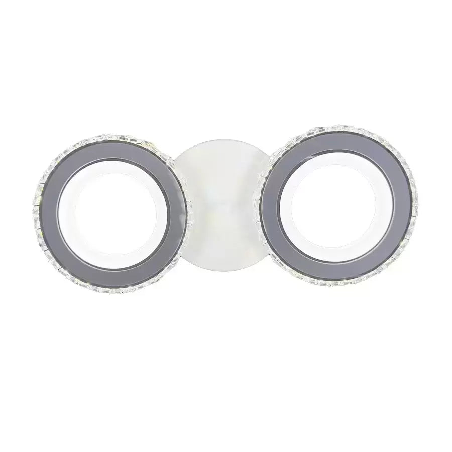 LED csillár távirányítóval és kristály NOVA ROTONDA 34W, 2 kör, hideg/meleg/semleges fény, fehér kristály LED csillárok Alapértelmezett cím Alessandro Design