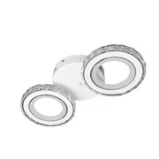 LED csillár távirányítóval és kristály NOVA ROTONDA 34W, 2 kör, hideg/meleg/semleges fény, fehér kristály LED csillárok Alapértelmezett cím Alessandro Design