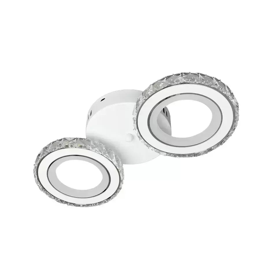 LED csillár távirányítóval és kristály NOVA ROTONDA 34W, 2 kör, hideg/meleg/semleges fény, fehér kristály LED csillárok Alapértelmezett cím Alessandro Design