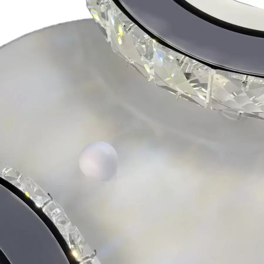 LED csillár távirányítóval és kristály NOVA ROTONDA 34W, 2 kör, hideg/meleg/semleges fény, fehér kristály LED csillárok Alapértelmezett cím Alessandro Design