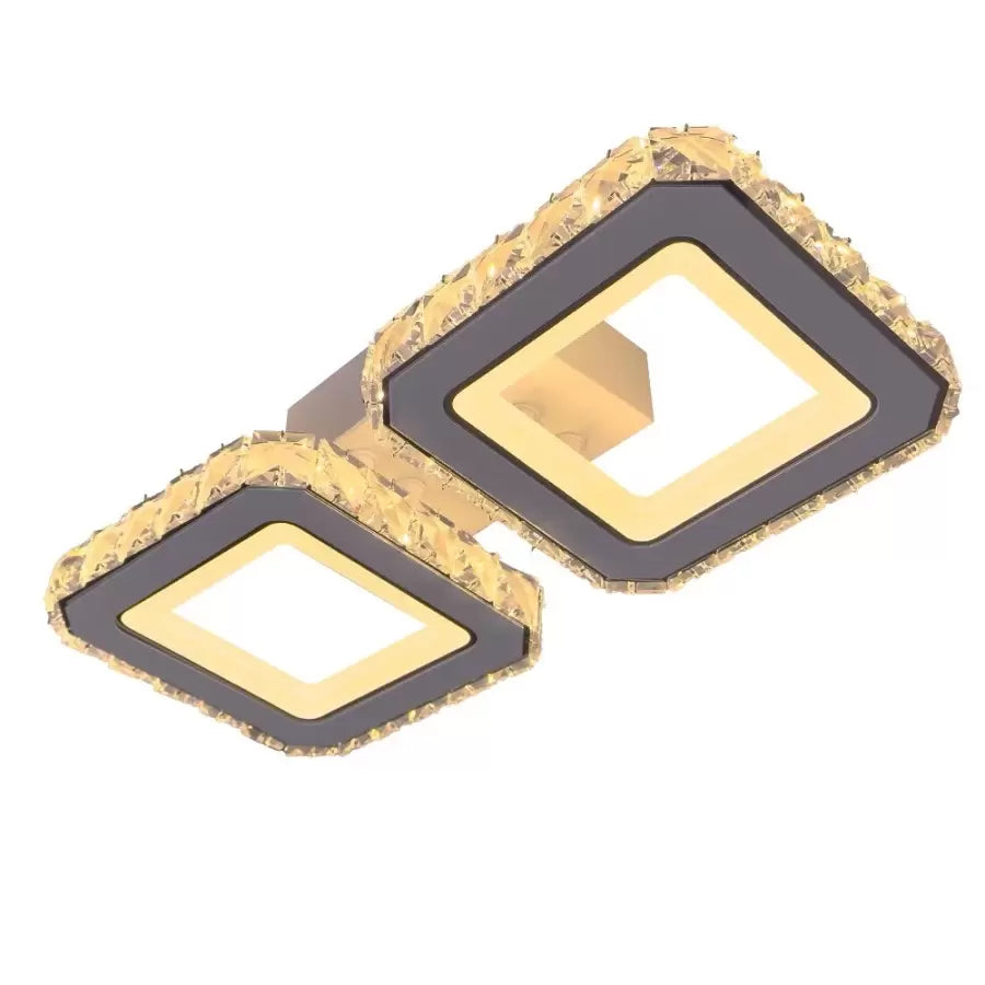 LED csillár távirányítóval és kristály QUADRIS 41W, 2 négyzet, hideg/meleg/semleges fény, szabályozható, fehér kristály LED csillár Alapértelmezett cím Alessandro Design