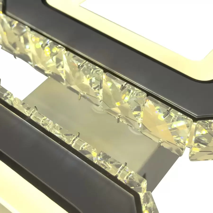 LED csillár távirányítóval és kristály QUADRIS 41W, 2 négyzet, hideg/meleg/semleges fény, szabályozható, fehér kristály LED csillár Alapértelmezett cím Alessandro Design