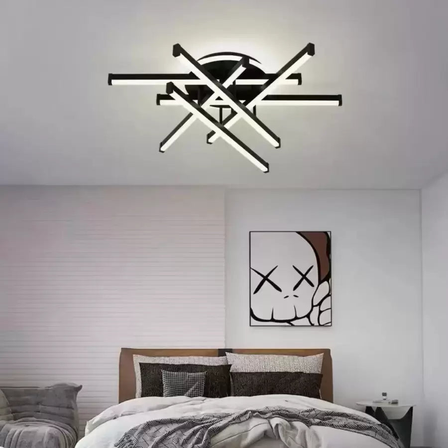 LED csillár távirányítóval FILO 188W, 6 elem, Lineáris, hideg/meleg/semleges fény, szabályozható, fekete LED csillárok távirányítóval Alapértelmezett cím Alessandro Design