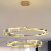Függesztett LED kristálycsillár PRISM REGAL 117W, 2 kör, hideg/meleg/semleges fény, szabályozható, aranyszínű, állítható magasságú kristály LED csillárok alapértelmezett cím Alessandro Design