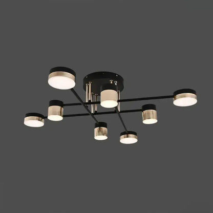 LED csillár távirányítóval JAYSON 57W, 8 elem, hideg/meleg/semleges fény, szabályozható, fényes fekete arany LED csillárok távirányítóval Alapértelmezett cím Alessandro Design