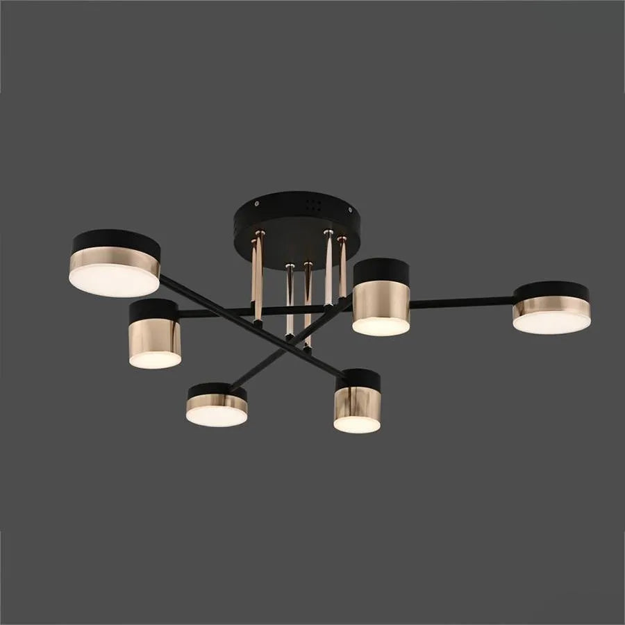 LED csillár távirányítóval JAYSON 72W, 6 elem, hideg/meleg/semleges fény, szabályozható, fényes fekete arany LED csillárok távirányítóval Alapértelmezett cím Alessandro Design
