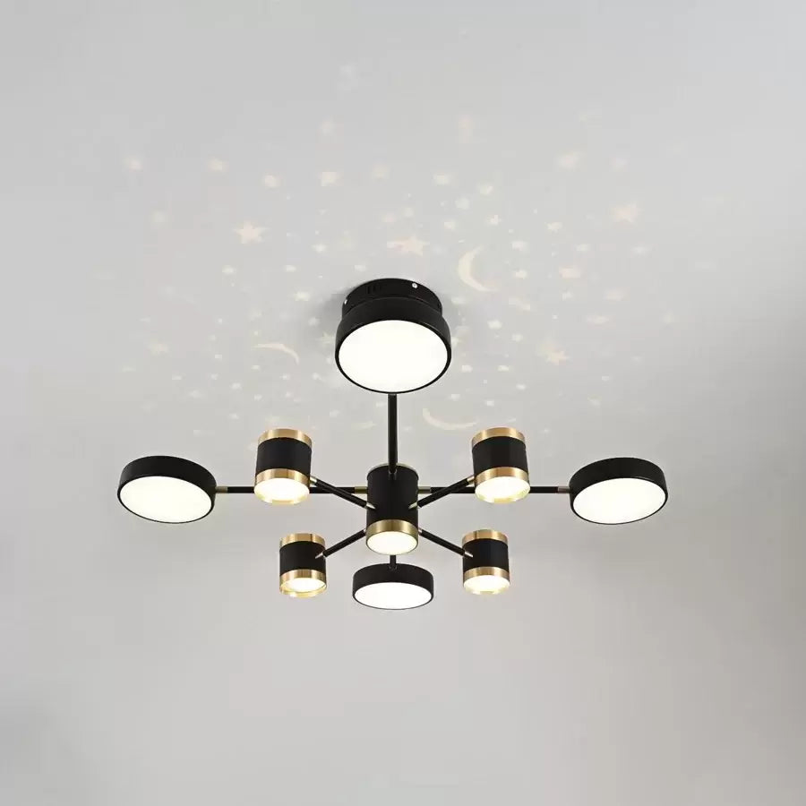 LED csillár távirányítóval NOVA 87W, 8 elem, hideg/meleg/semleges fény, szabályozható, fekete