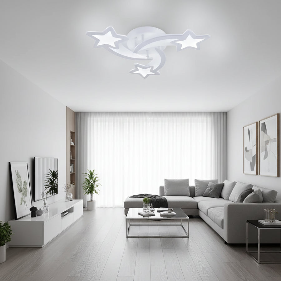 LED-es csillár távirányítóval IPOMOEA 51W, 3 csillag, hideg/meleg/semleges fény, szabályozható, fehér LED-es csillár távirányítóval Alapértelmezett cím Alessandro Design