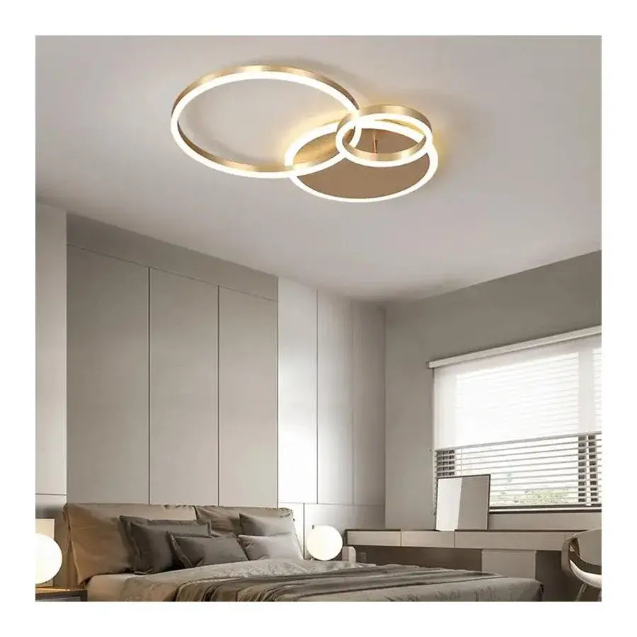 LED csillár távirányítóval MYRENE 110W, 2 kör, hideg/meleg/semleges fény, szabályozható, arany LED csillárok távirányítóval Alapértelmezett cím Alessandro Design