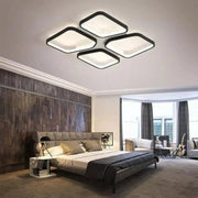 LED csillár távirányítóval DAIKI 69W, 4 négyzet, hideg/meleg/semleges fény, szabályozható, fekete LED csillárok távirányítóval Alapértelmezett cím Alessandro Design