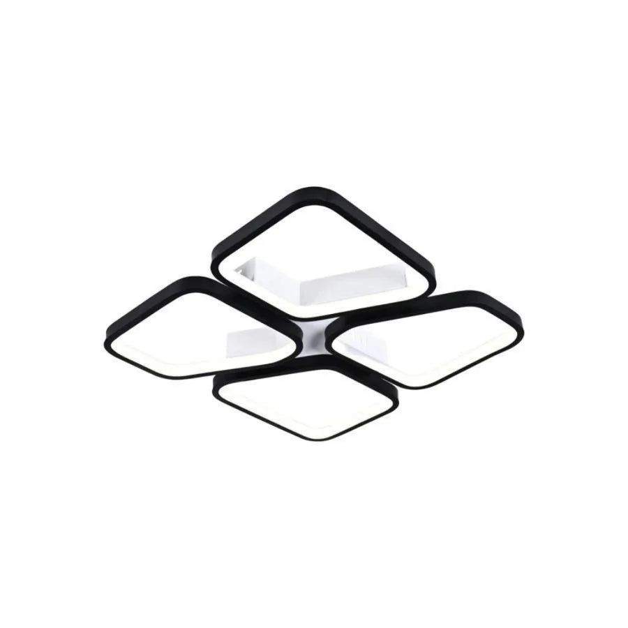 LED csillár távirányítóval DAIKI 69W, 4 négyzet, hideg/meleg/semleges fény, szabályozható, fekete LED csillárok távirányítóval Alapértelmezett cím Alessandro Design